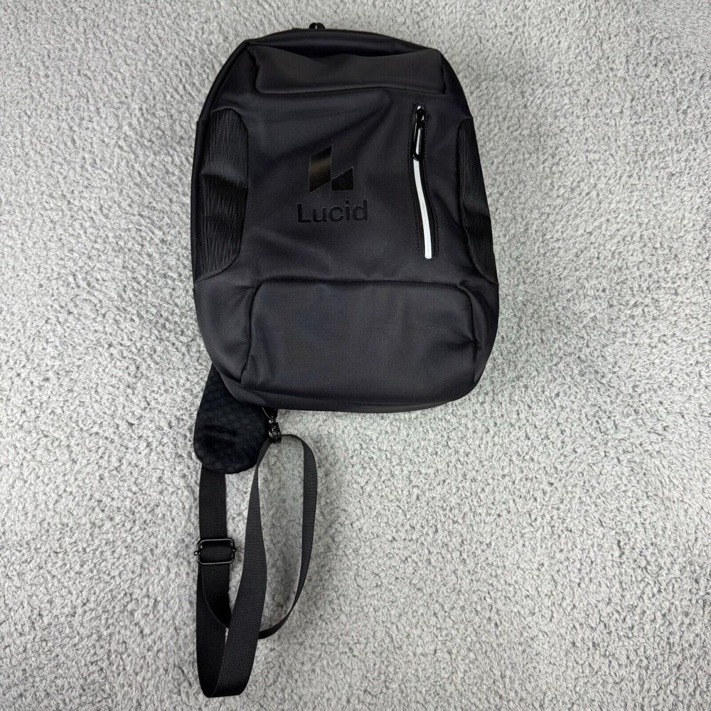 Lucid Motors Black Backpack‎ 1 Strap Tech With USB Ports Acehigh